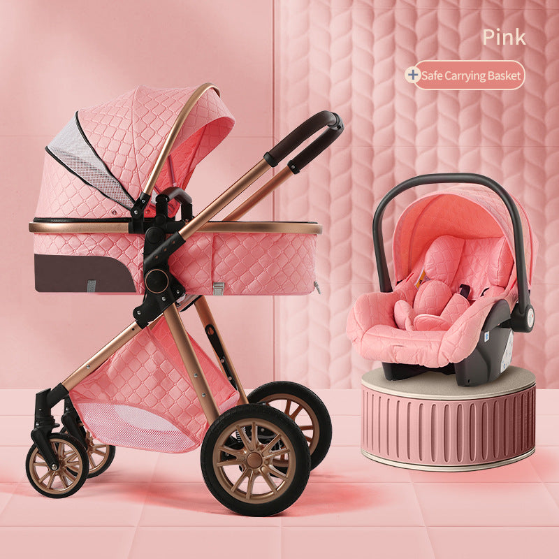 High landscape baby stroller that can sit or lie down lightweight folding two-way shock-absorbing newborn baby stroller V.I.P Digital Presence