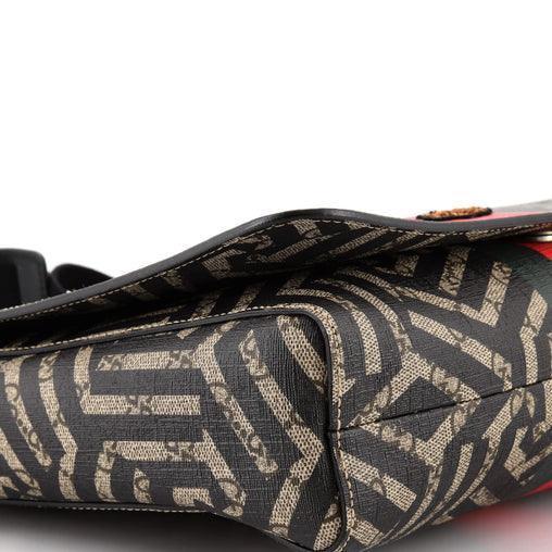 Gucci Bee Web Flap Messenger Bag Caleido GG Coated Canvas Medium Banlieue91