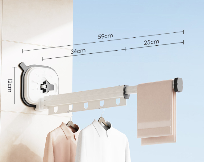Multifunctional Retractable Fold Away Clothes Drying Hanger Space-Saving Bathrooms Usage V.I.P Digital Presence