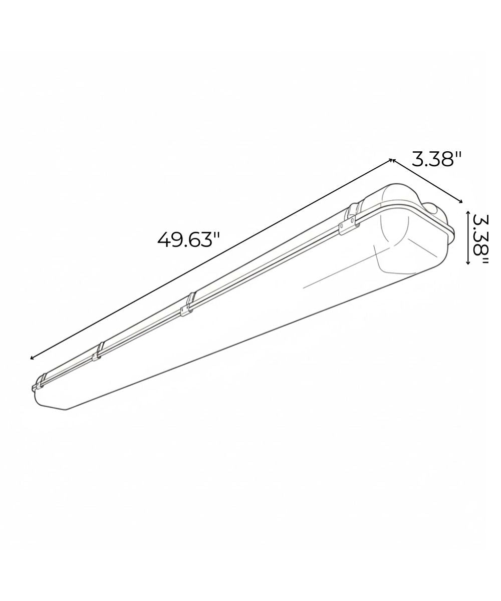 50"w Linear Vapor Tight 1-Light Integrated LED Light Strip [6 PACK] by RP Lighting LampsUSA