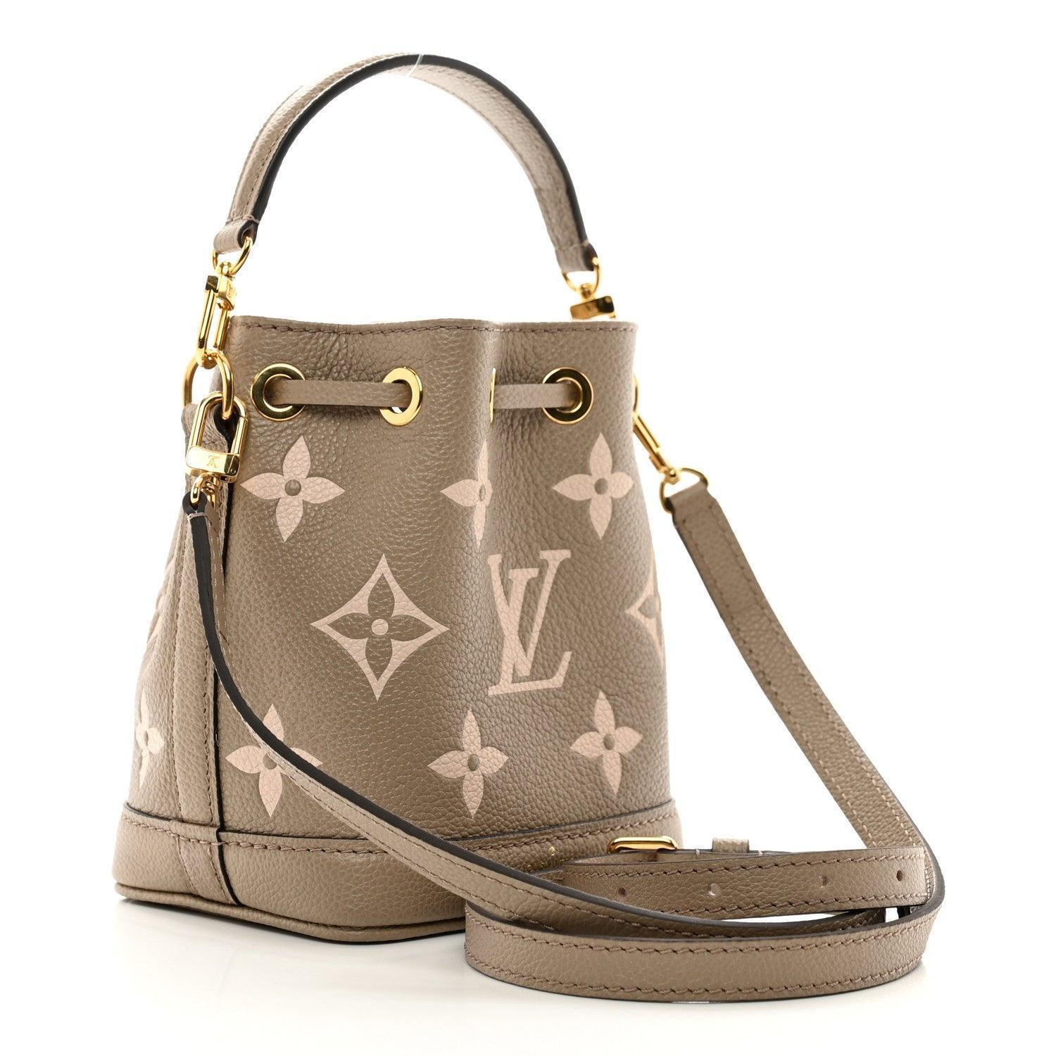 Louis Vuitton  Empreinte Monogram Giant Nano Noe Tourterelle Creme Banlieue91