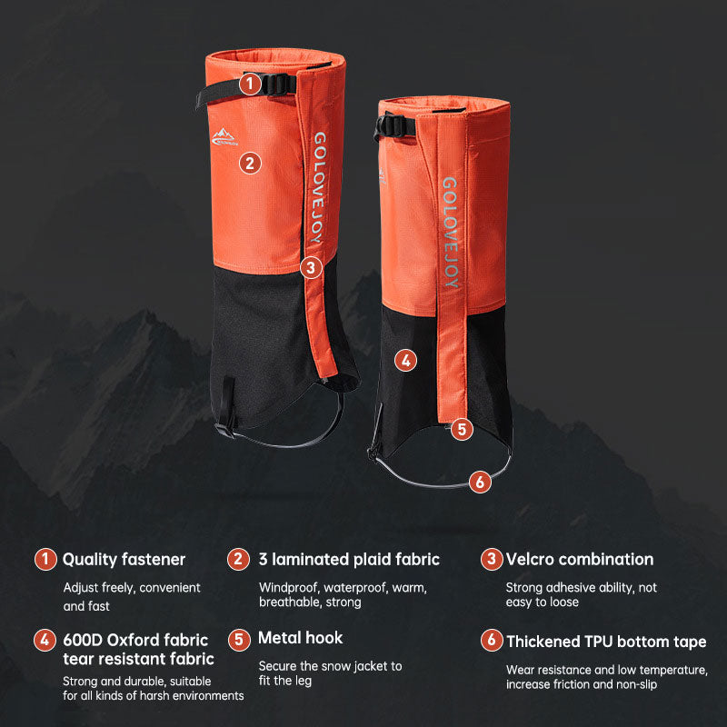 Hiking Skiing Leg Guard Foot Cover Men and Women Winter Outdoor Cold Warm Thickening Waterproof Wear-resistant Leg Cover