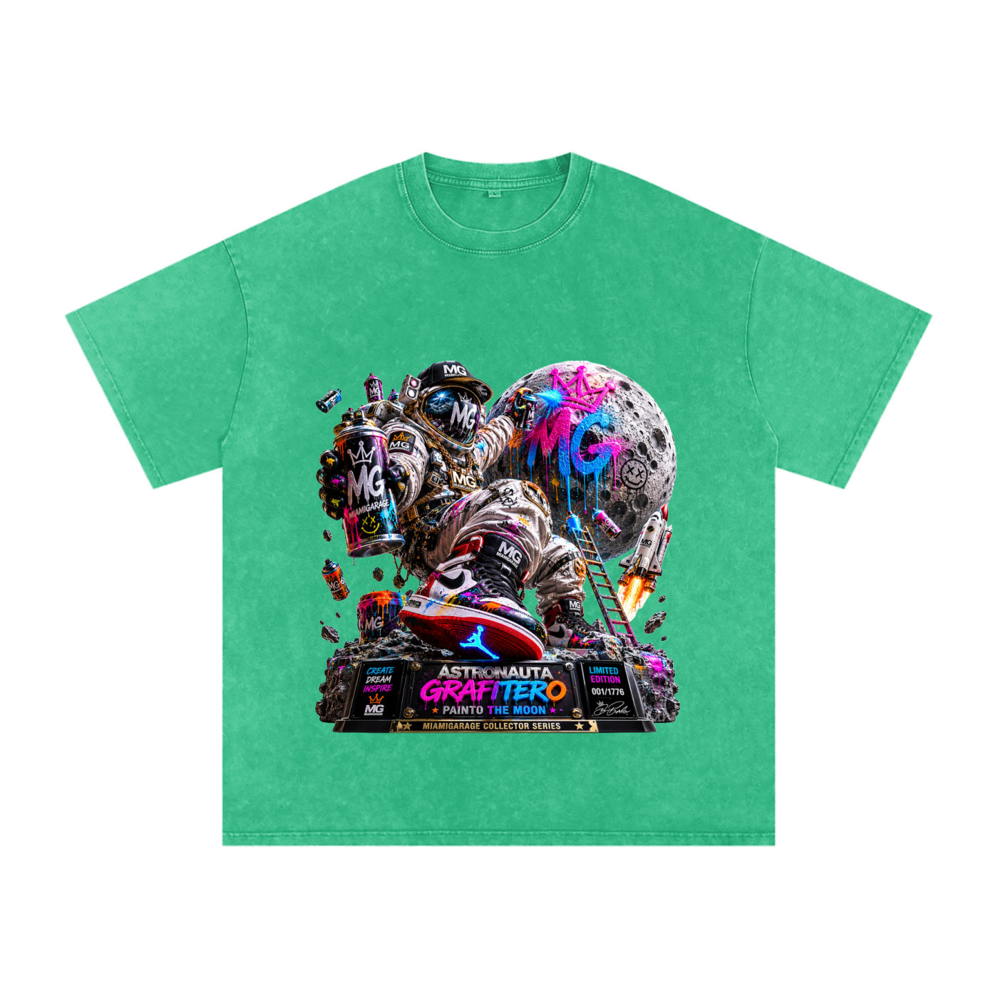 Snow Washed Oversized Cotton T-Shirt