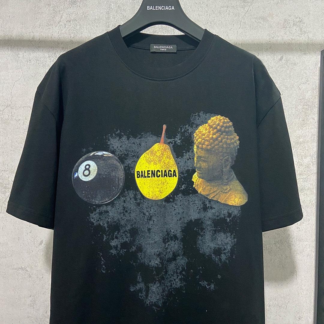 Balenciaga Black T-Shirt Without Collar Banlieue91