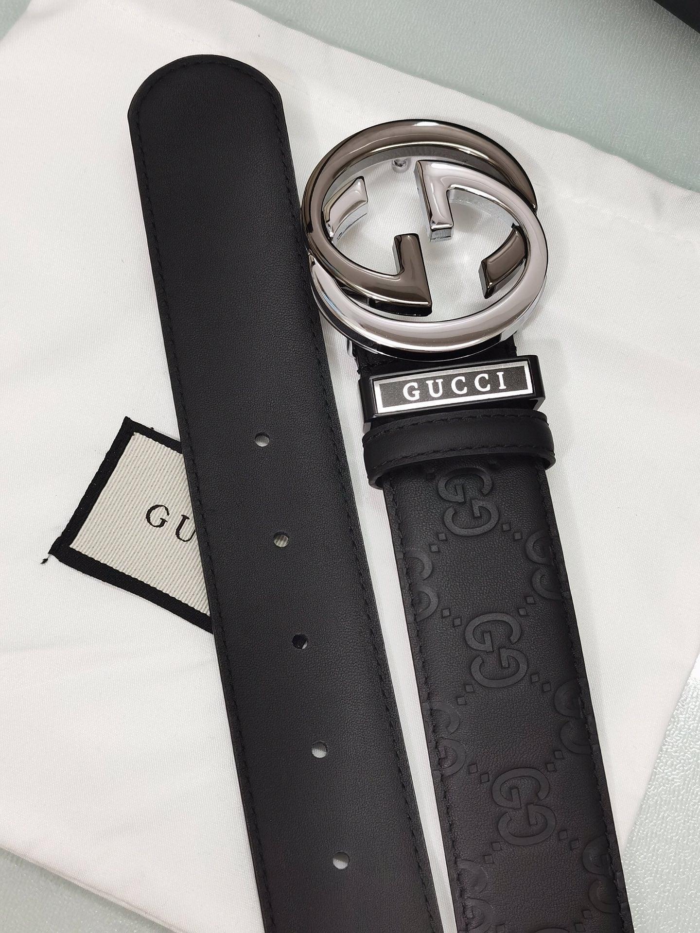 GUCCI Embellished coated-canvas and leather belt 'Black' Banlieue91