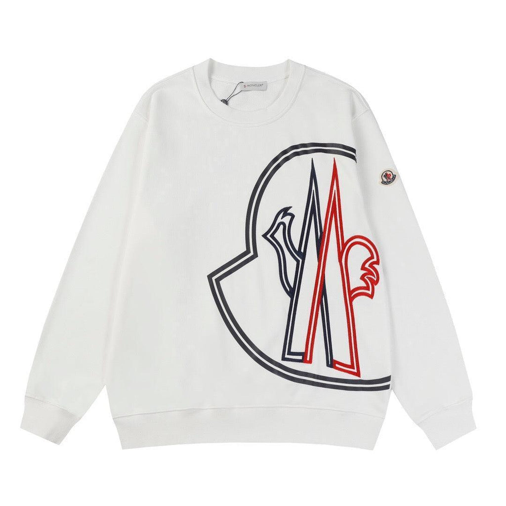 Moncler Logo-Embroidered Printed Cotton Jersey Sweatshirt White Banlieue91