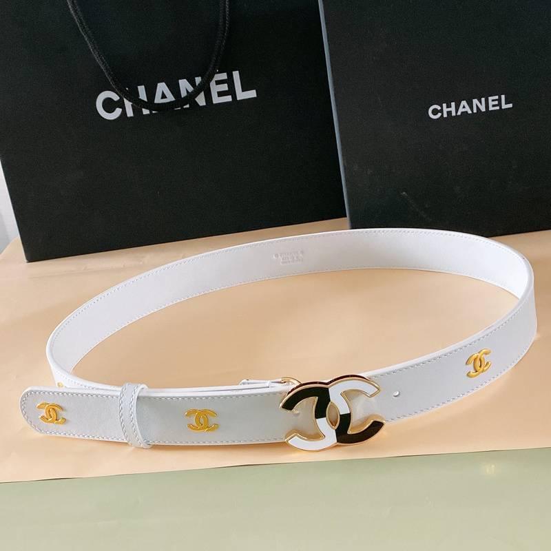 Chanel Women Logo Banding Belt 'White' Banlieue91