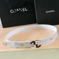 Chanel Women Logo Banding Belt 'White' Banlieue91