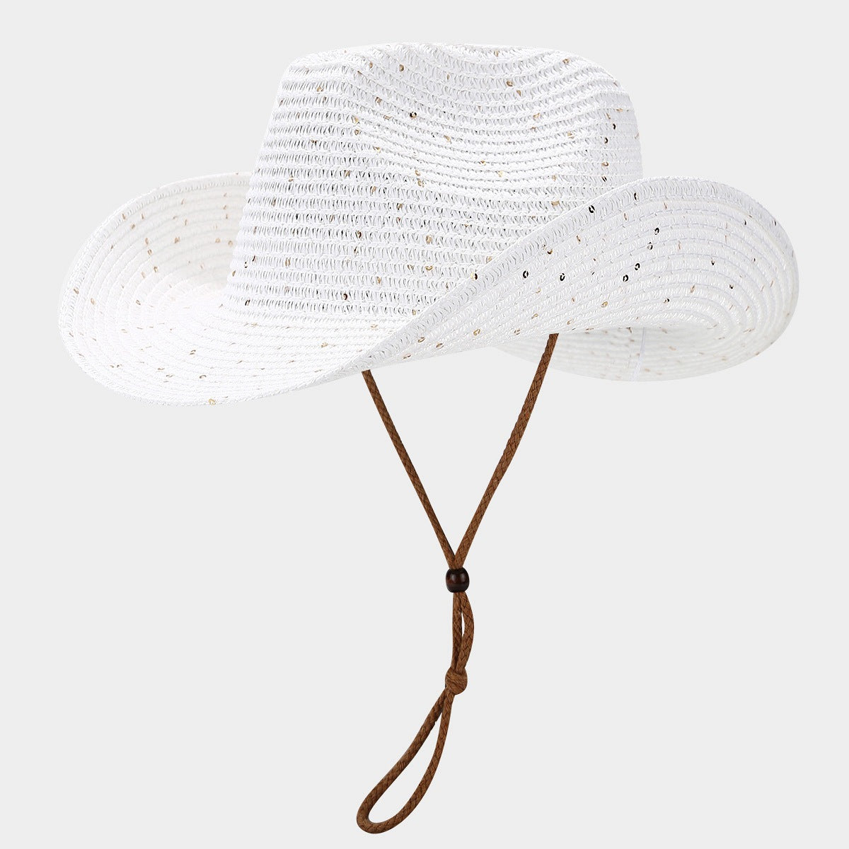 Women's Panama Straw Woven Sun Hat – Windproof Sequin Detail Beach Hat FitiqueFit