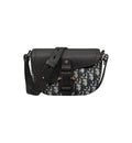 Mini Saddle Messenger Bag with Flap Black Dior Oblique Jacquard and Black Grained Calfskin Banlieue91