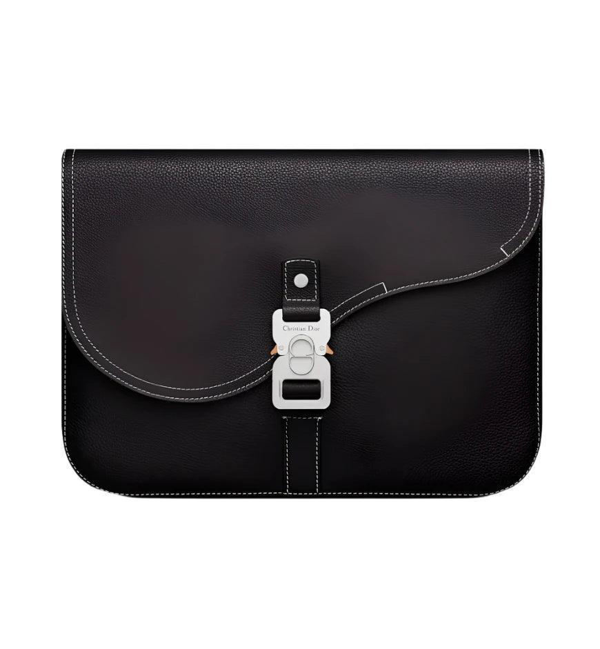 Dior Saddle A4 Pouch Black Grained Calfskin Banlieue91
