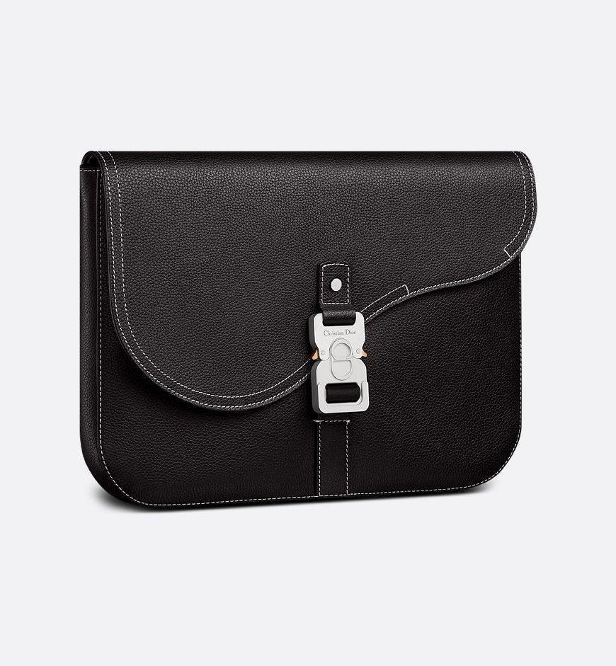 Dior Saddle A4 Pouch Black Grained Calfskin Banlieue91