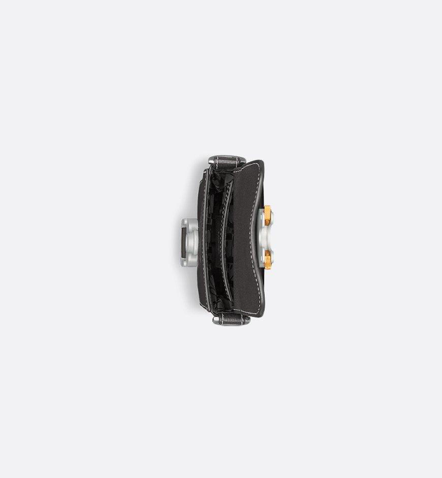 Saddle Vertical Pouch with Strap Black Dior Oblique Jacquard with Black Grained Calfskin Banlieue91