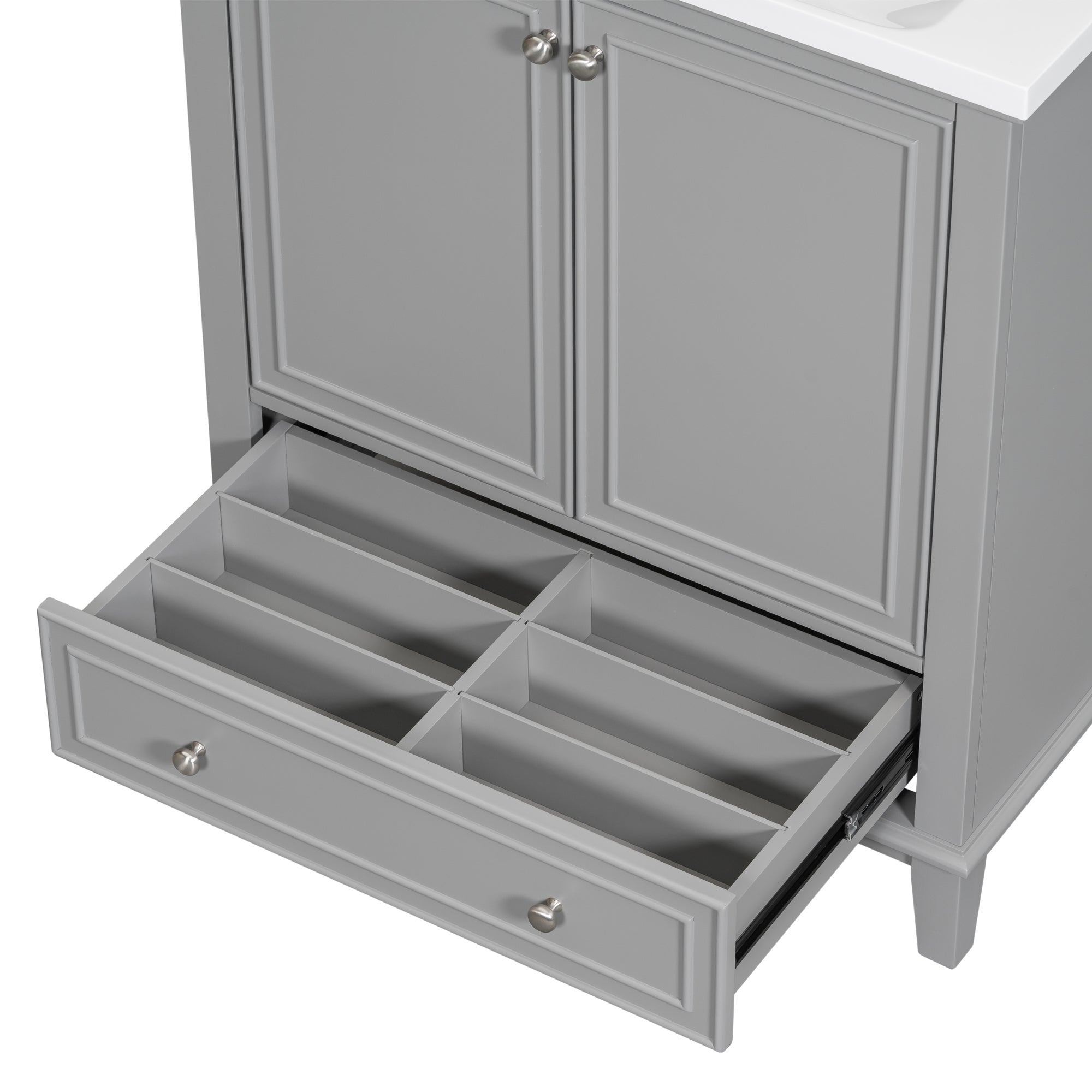 30 inch bathroom vanity no sink  base only gray