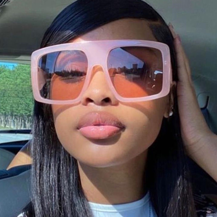 Large Frame Sunglasses Mask New Trend Retro Personality Street Shooting Sunglasses