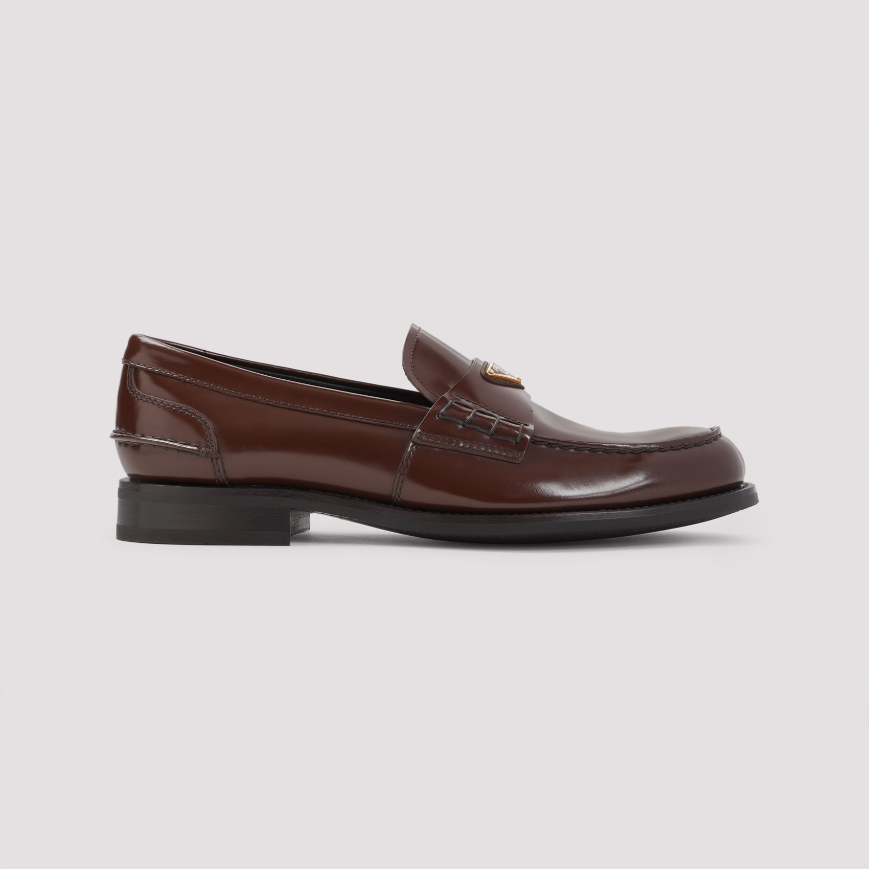 PRADA Shiny Leather Loafers for Men - FW25 Collection Banlieue91