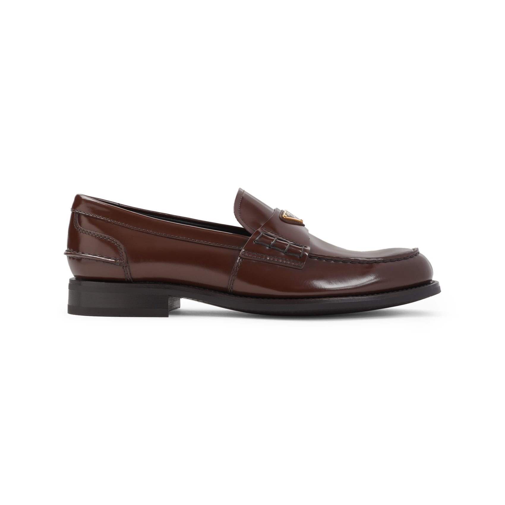 PRADA Shiny Leather Loafers for Men - FW25 Collection Banlieue91