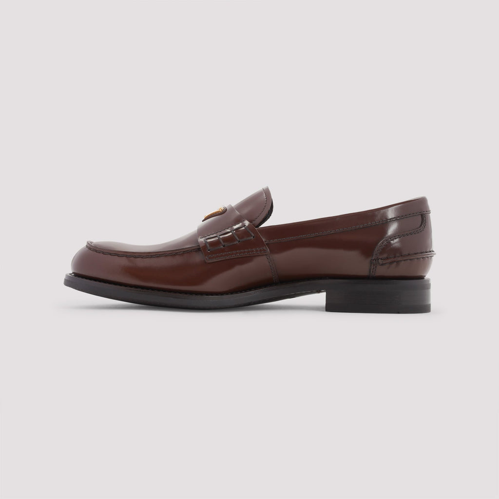 PRADA Shiny Leather Loafers for Men - FW25 Collection Banlieue91