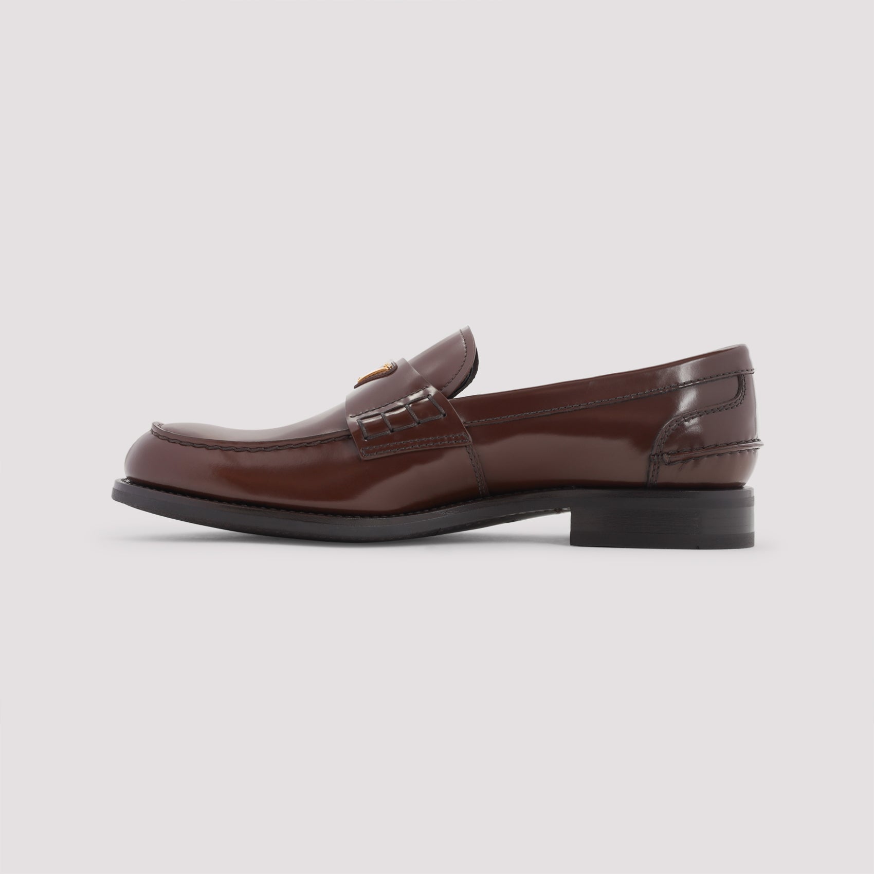 PRADA Shiny Leather Loafers for Men - FW25 Collection Banlieue91