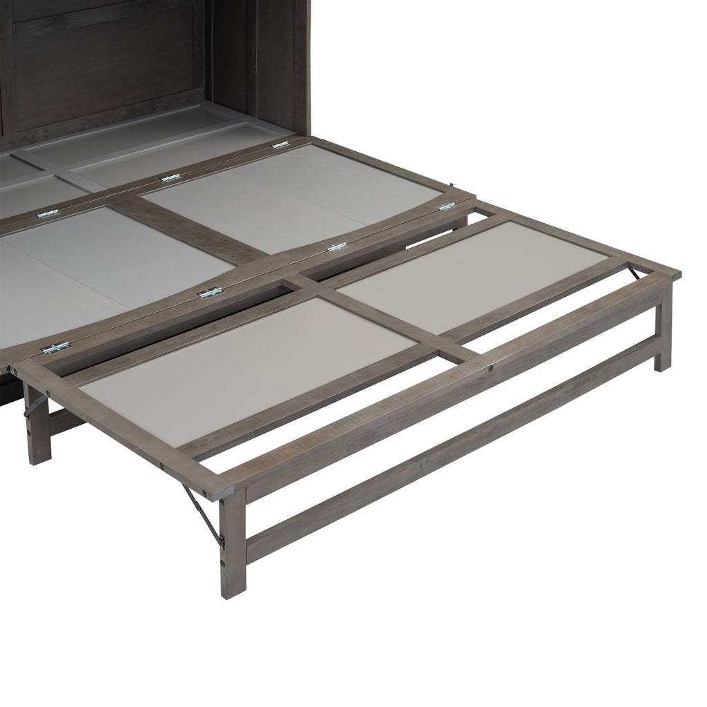 Queen Size Murphy Bed with Built-In Charging Station  Antique Grey