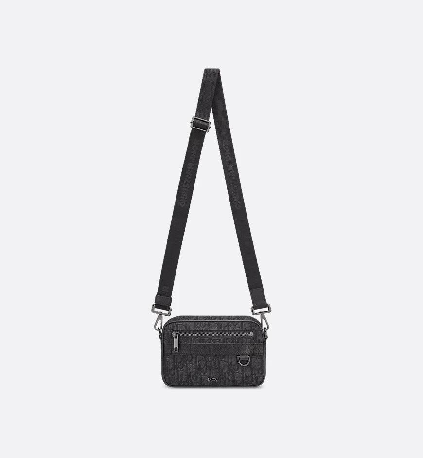 Mini Safari Bag with Strap Black Dior Oblique Jacquard Banlieue91