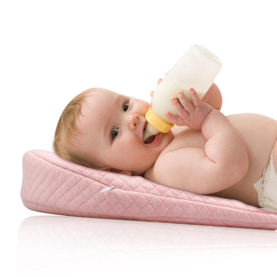 Baby Anti spitting Pillow Baby Pillow Removable Washable Slope Anti overflow Pillow Memory Cotton Baby Pillow