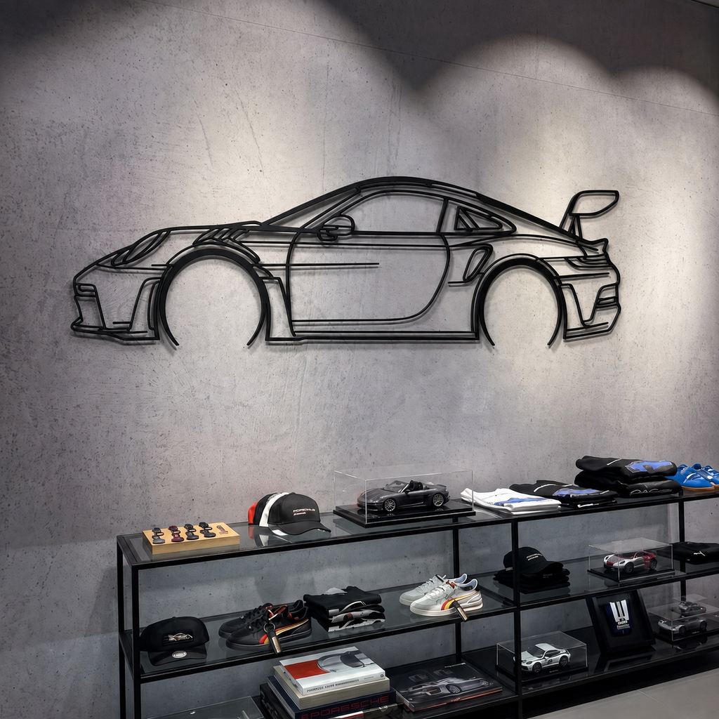 911 GT3 RS Model 992 Detailed Metal Car Wall Art - MT0859 Modello Turbo