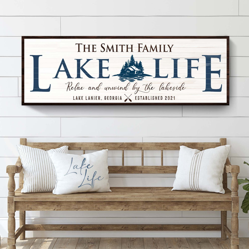 Personalized Lake Life Sign Tailored Canvases