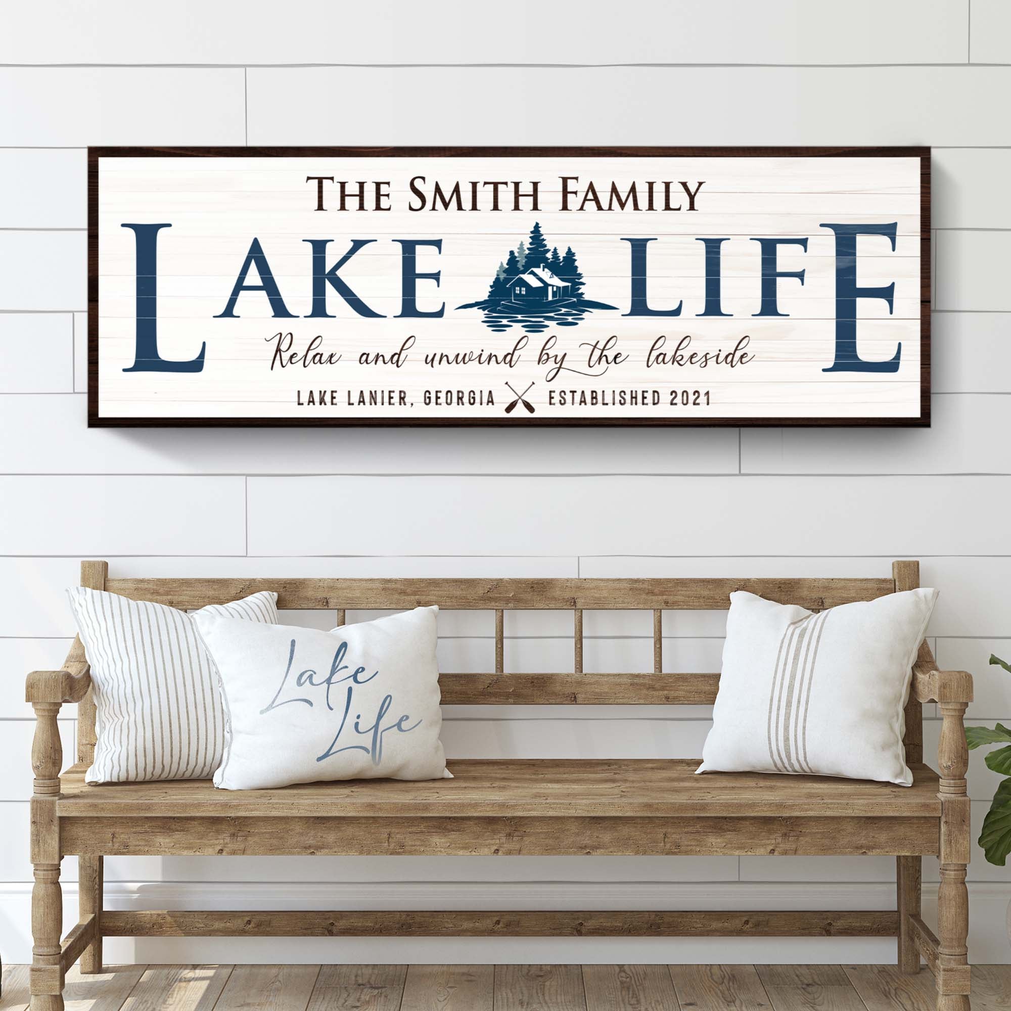 Personalized Lake Life Sign Tailored Canvases