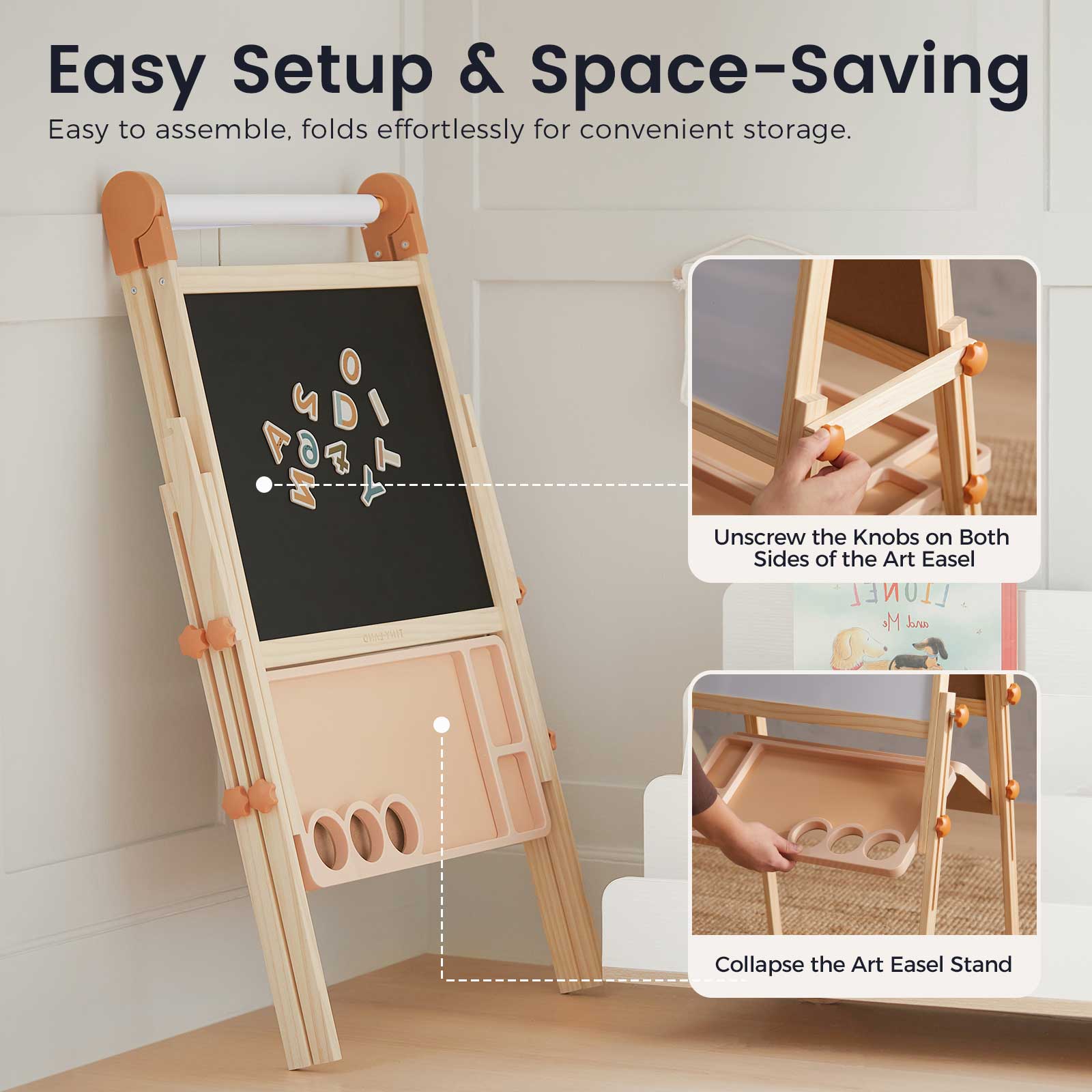 Tiny Land® Caramel Magnitales Easel for Kids Tiny Land INC