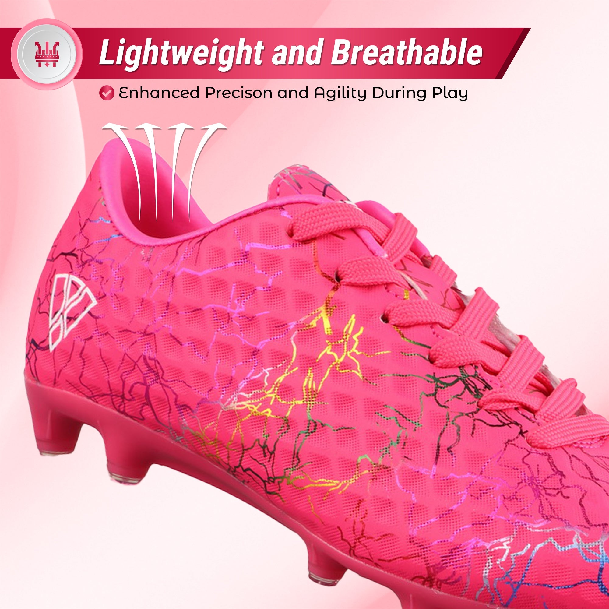 Vizari Zodiac JR Kids Firm Ground (FG) Soccer Cleats – Pink, Youth Sizes 8C–6Y Under $30