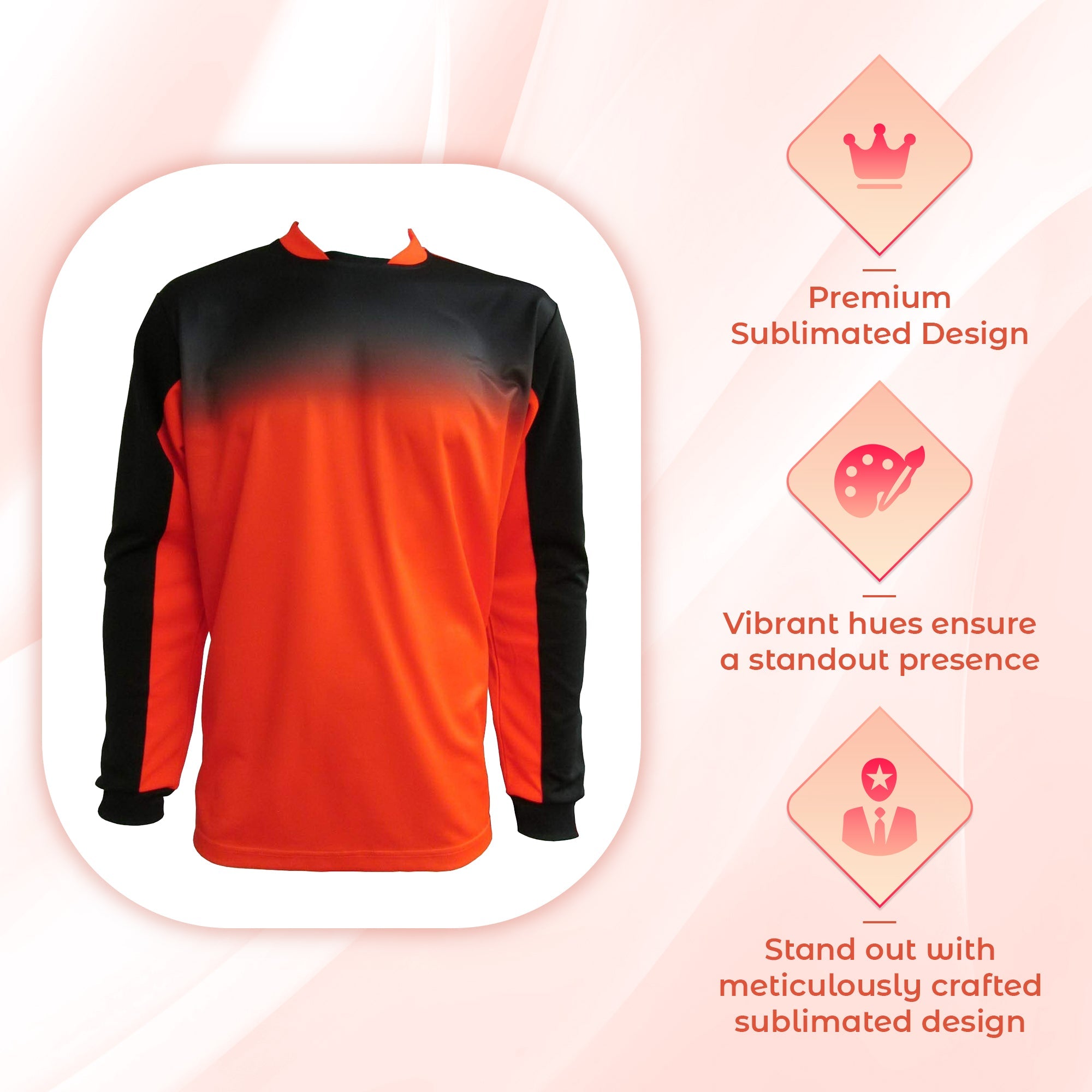 Vizari Vallejo Goalkeeper Jersey with Padded Elbows – Orange/Black Vizari Sports