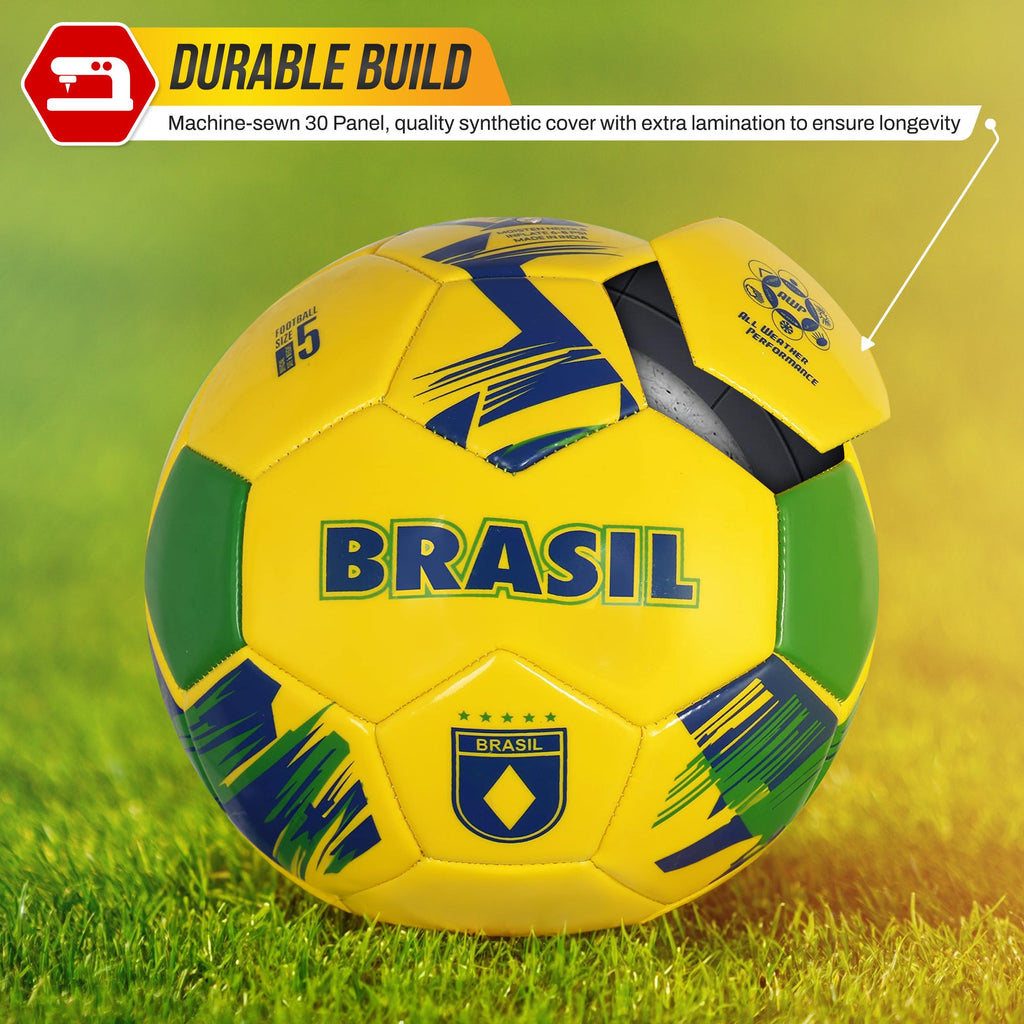Mini National Team Soccer Balls-Brazil Yellow