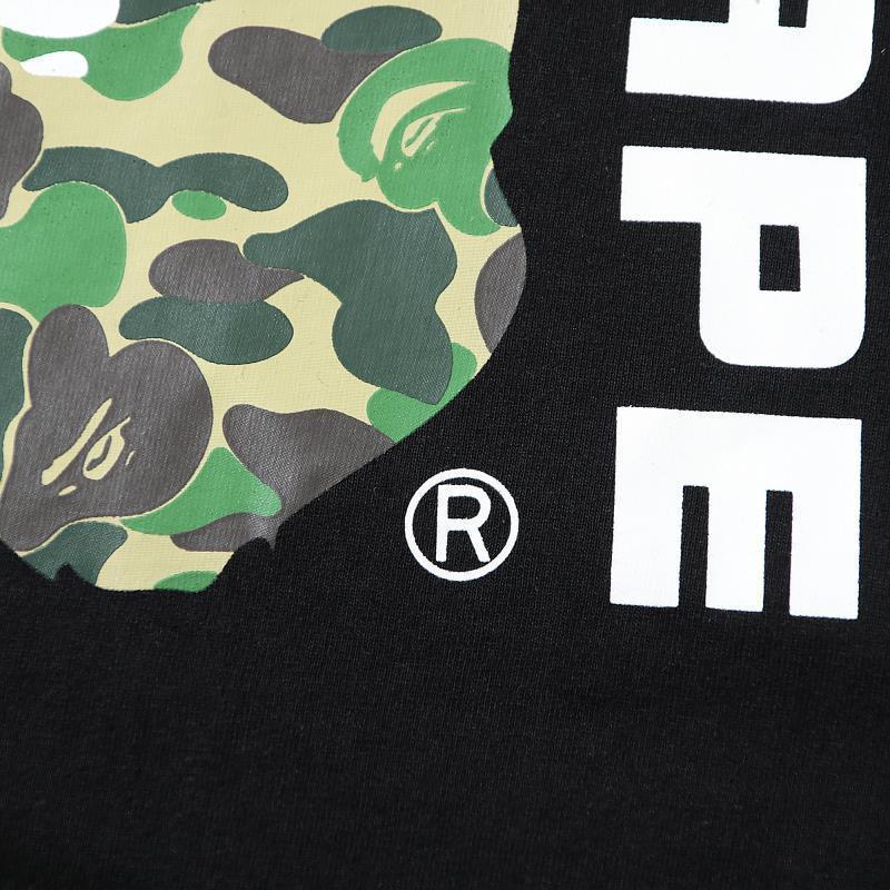 Bathing Ape Black T-Shirt without Collar Banlieue91