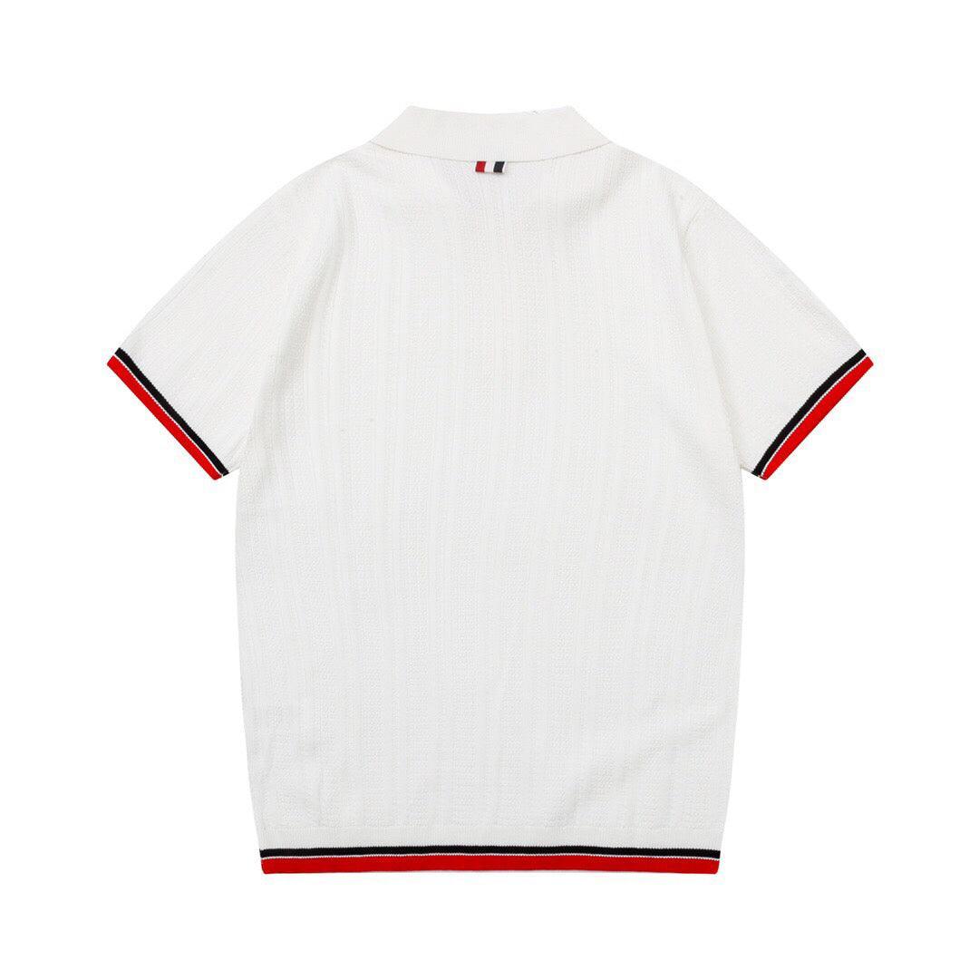 Thom Browne White T-Shirt with Collar Banlieue91