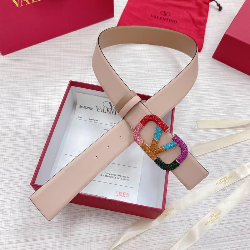 VALENTINO GARAVANI V logo Rainbow Reversible Leather Belt 'Beige/Light Brown' Banlieue91
