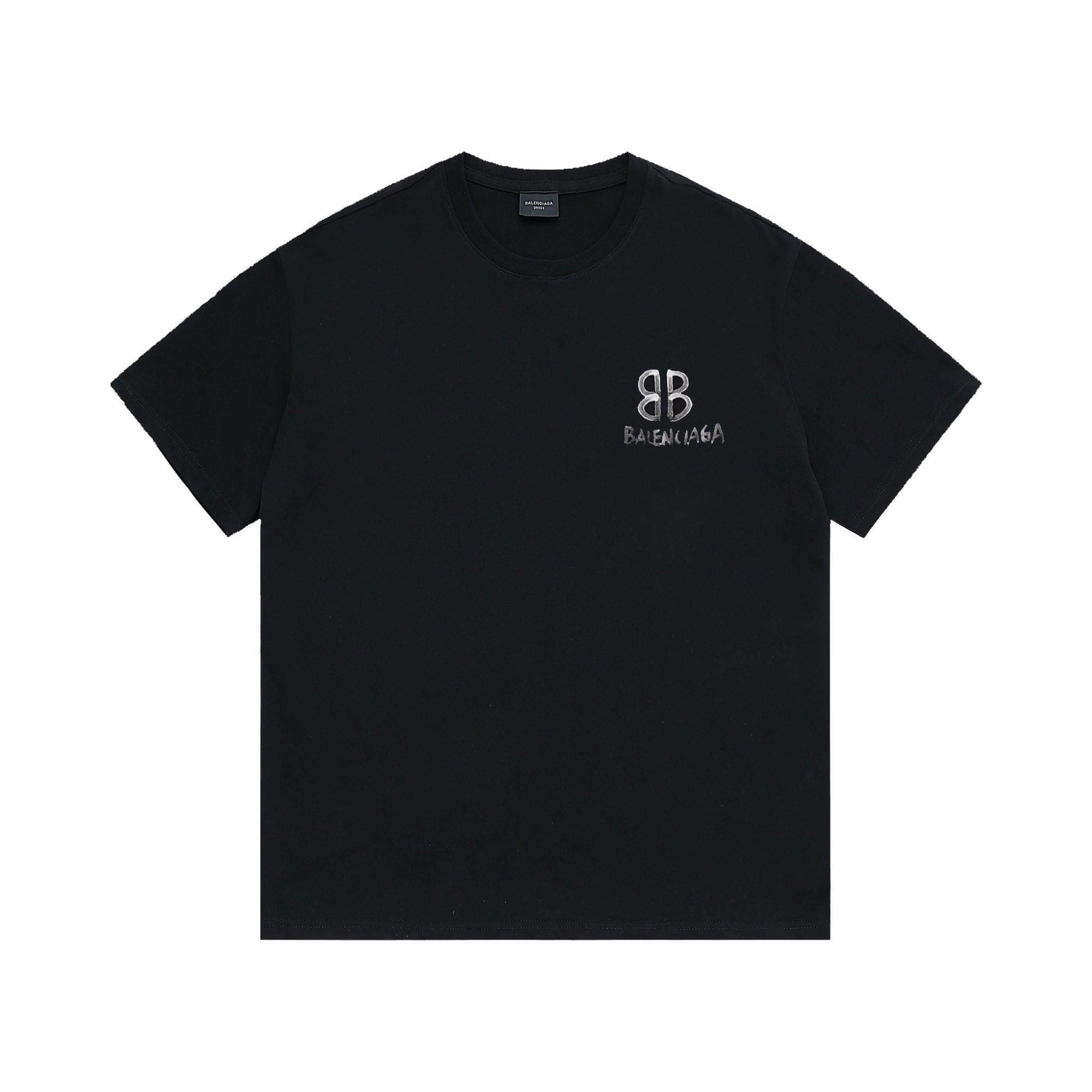 Balenciaga Black T-Shirt Without Collar Banlieue91