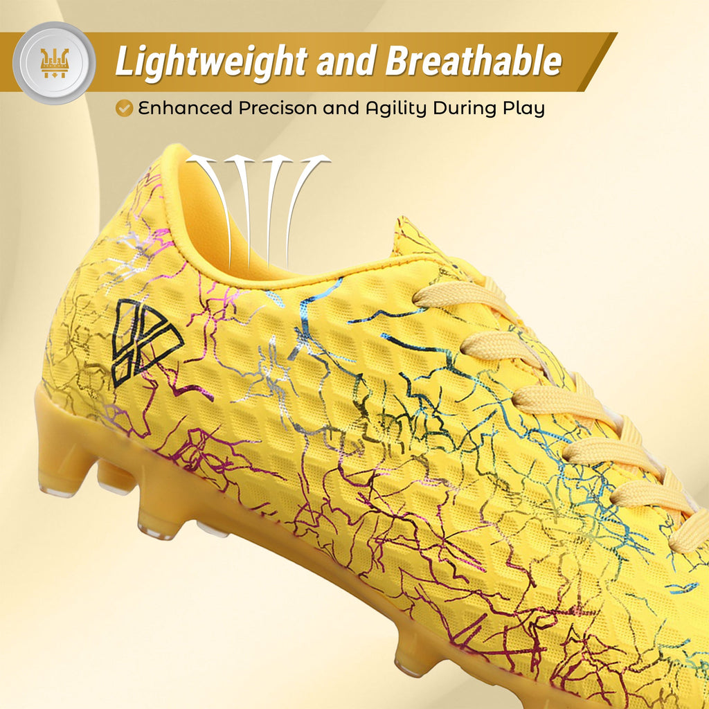 Vizari Zodiac JR Kids Firm Ground (FG) Soccer Cleats – Yellow, Youth Sizes 8C–6Y Under $30