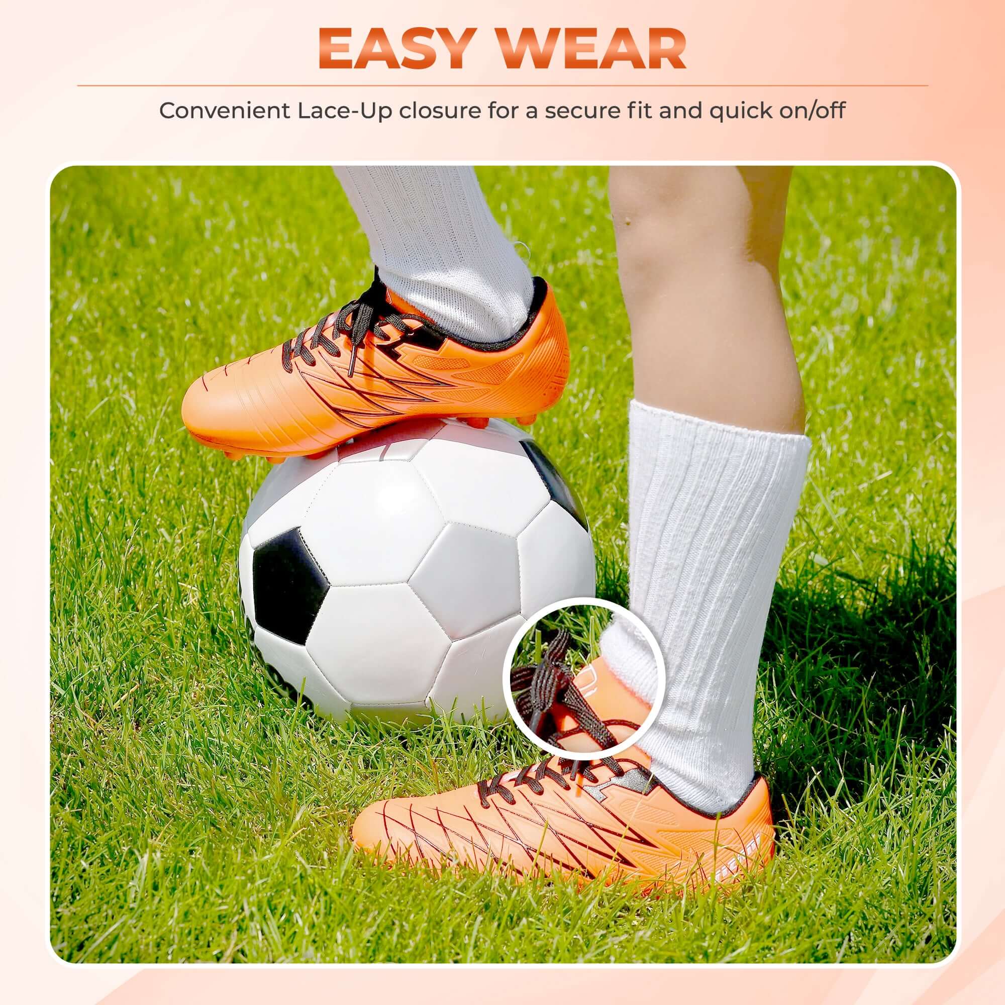 Boca Firm Ground Soccer Cleats - Orange/Black Vizari Sports