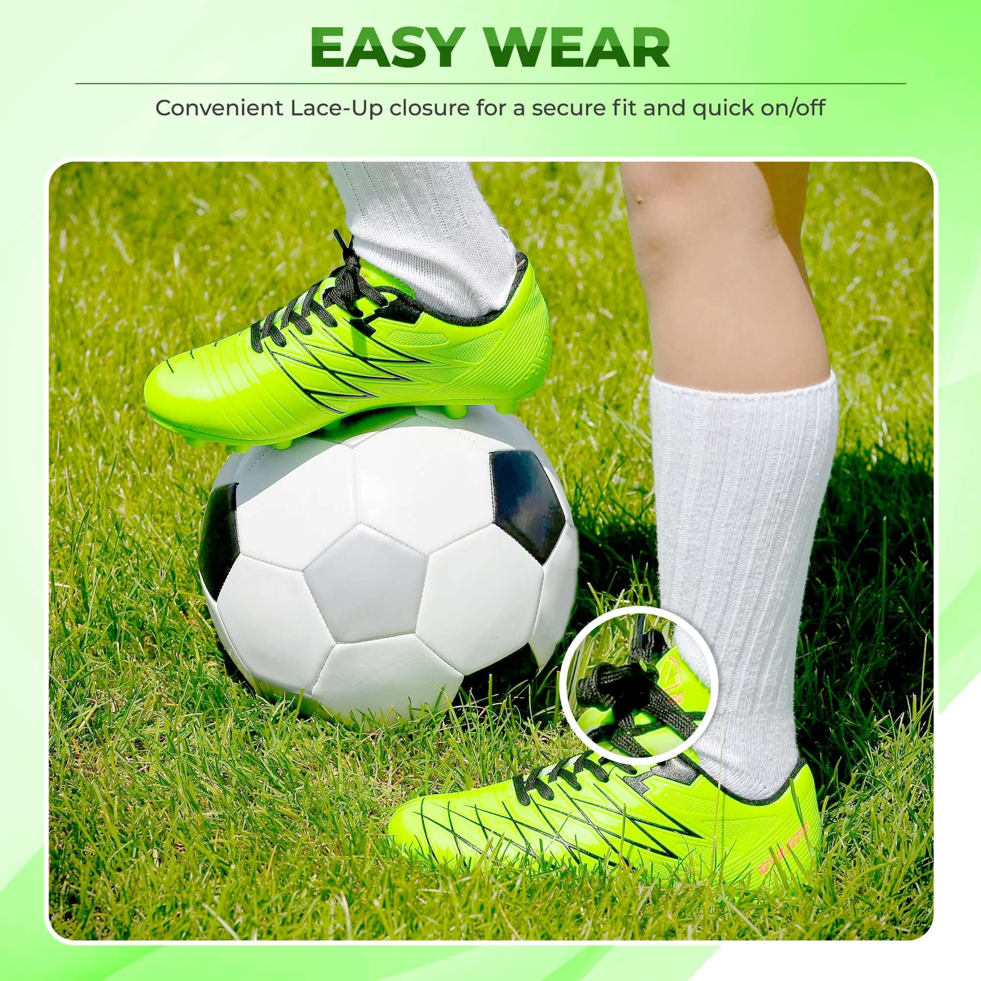 Boca Firm Ground Soccer Cleats - Green/Black Vizari Sports