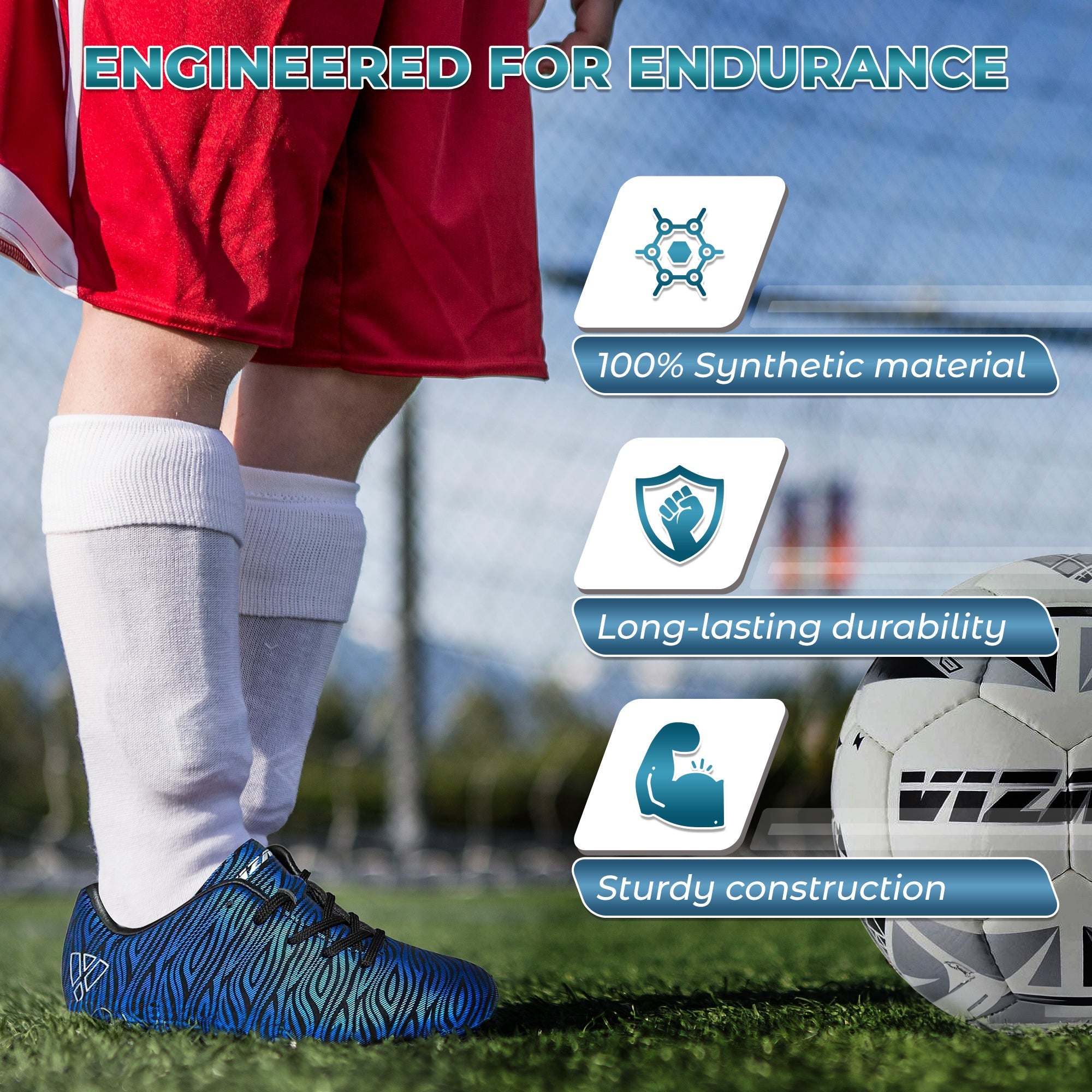 Teramo Firm Ground Soccer Shoes -Blue/Black Vizari Sports