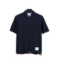 Thom Browne Navy Blue T-Shirt with Collar Banlieue91