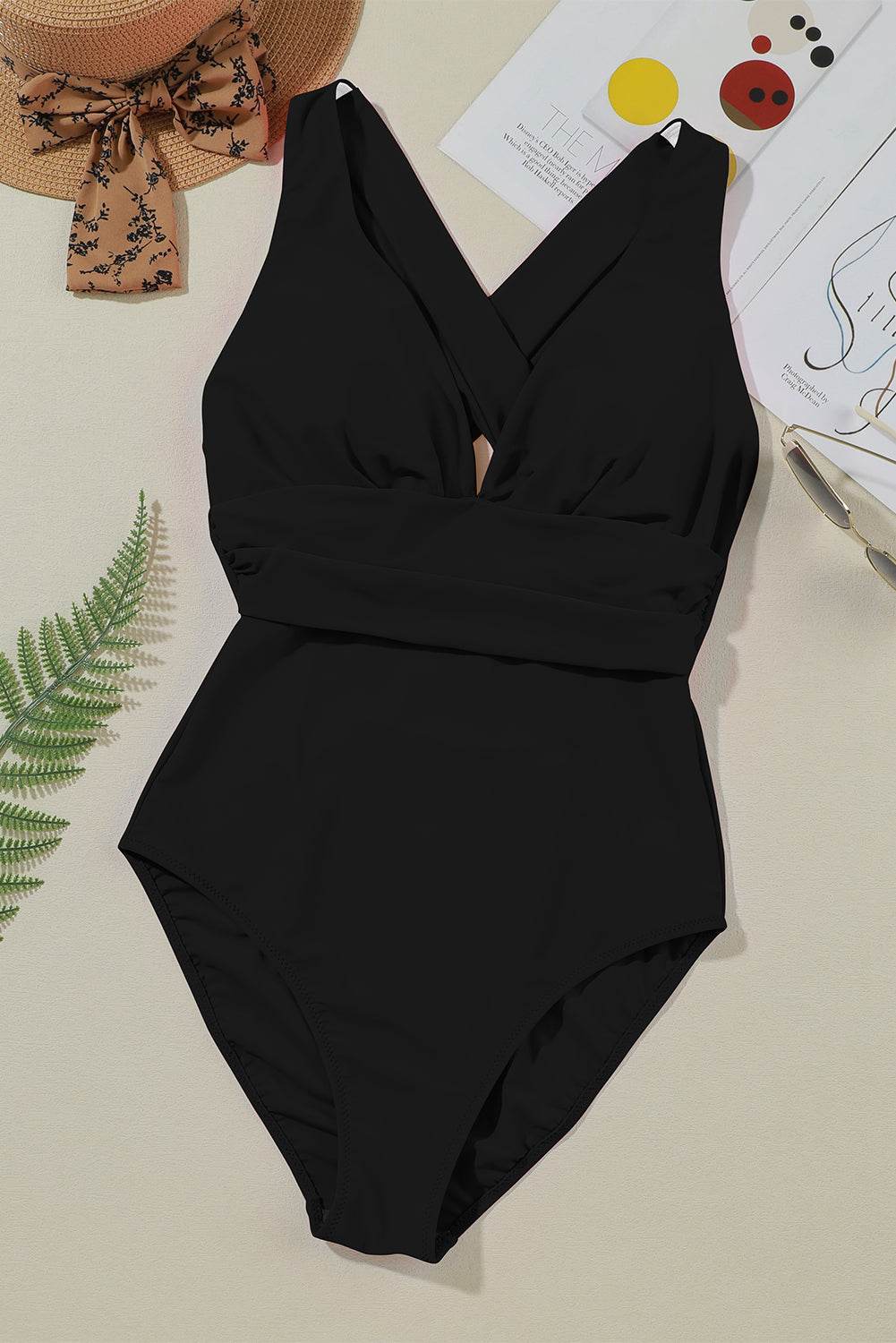 Crisscross Wide Strap One-Piece Women Swimwear