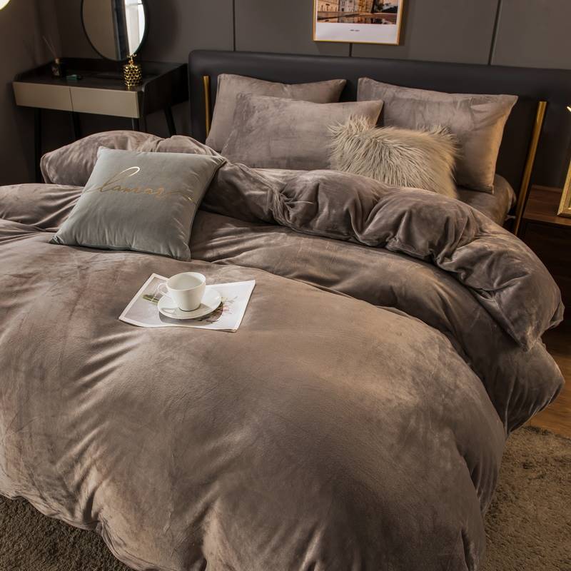 Double Bed Surface Plus Flange Flannel Product Three Thick Bed Sets FLIPSTYLEZLLC
