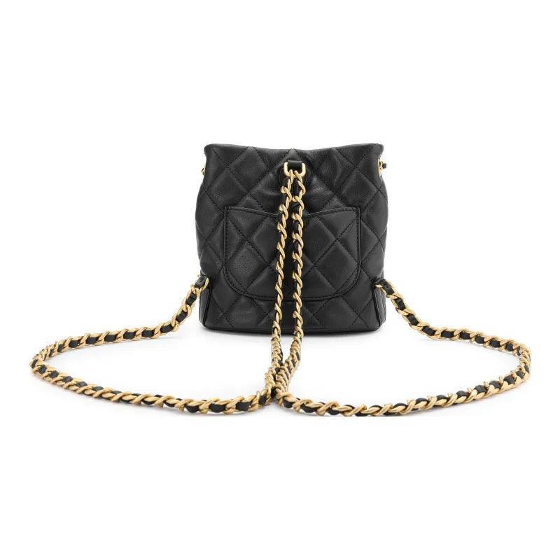 CHANEL Small Drawstring 23A Bucket Black