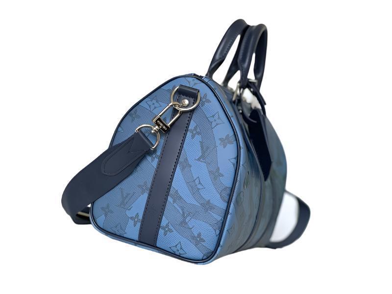 Louis Vuitton Speedy Bandoulière 35 Blue Canvas Handbag Banlieue91