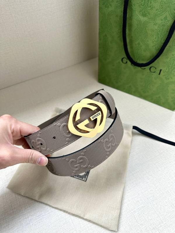 GUCCI Embellished coated-canvas and leather belt 'Dark Grey' Banlieue91