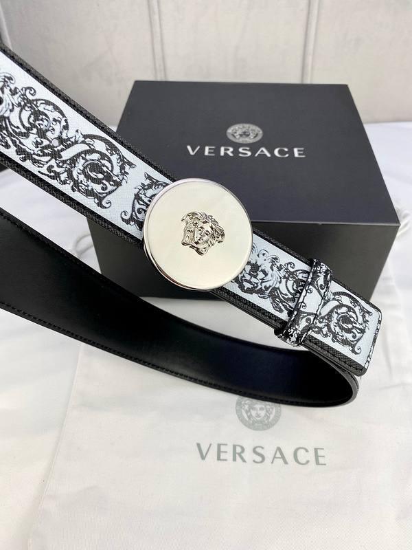 Versace MEDUSA BIGGIE ENAMEL LEATHER BELT Banlieue91
