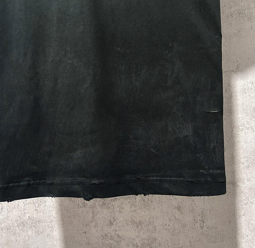 Balenciaga Faded Black T-Shirt Without Collar Banlieue91