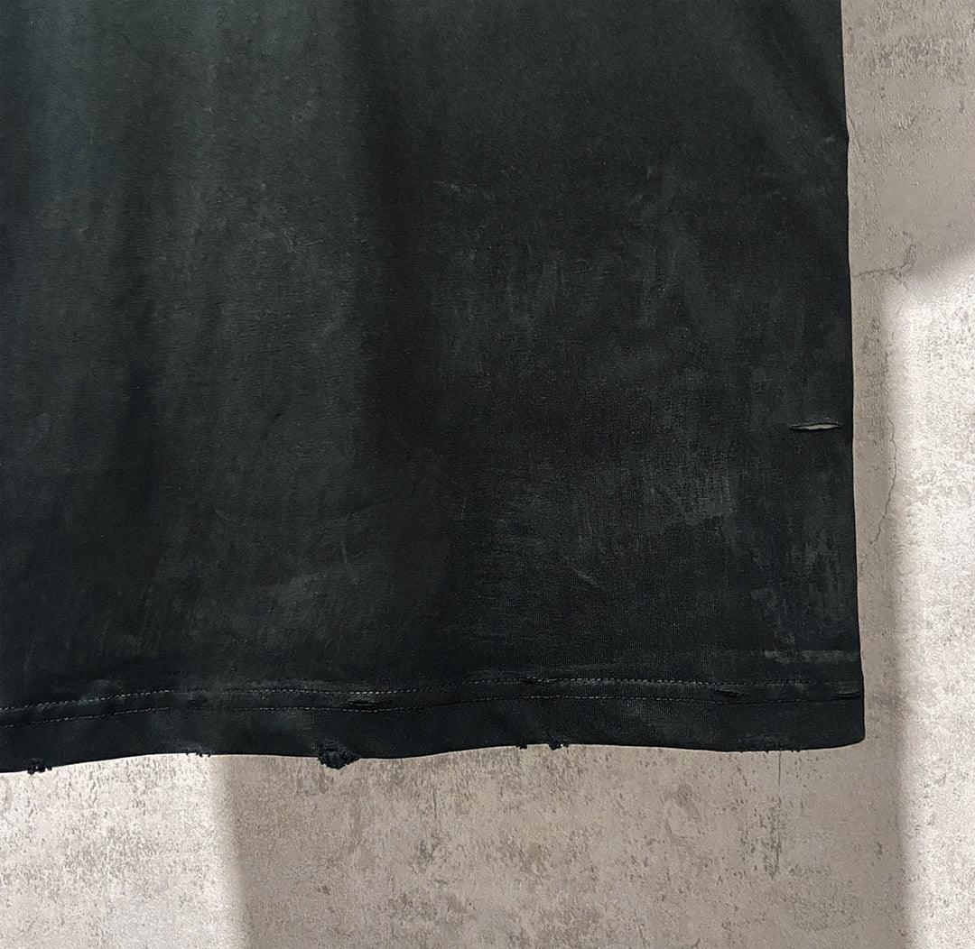 Balenciaga Faded Black T-Shirt Without Collar Banlieue91